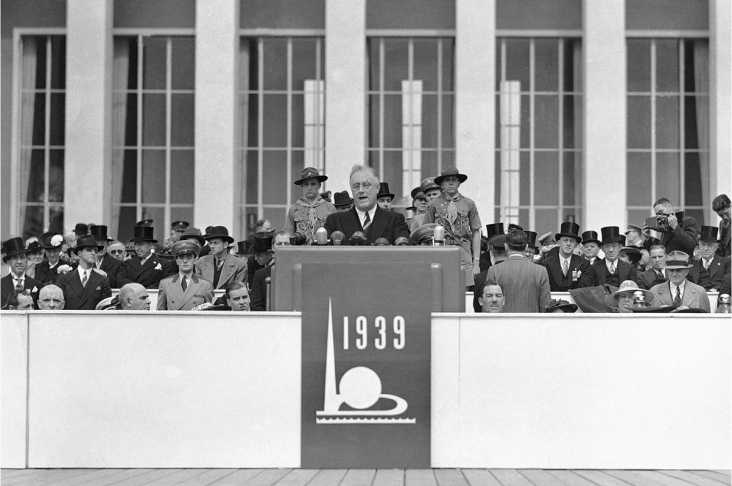 President Franklin D. Roosevelt opened New York’s $160,000,000 World’s Fair with an address in which he said America has “hitched her wagon to a star of good will”, on April 30, 1939.