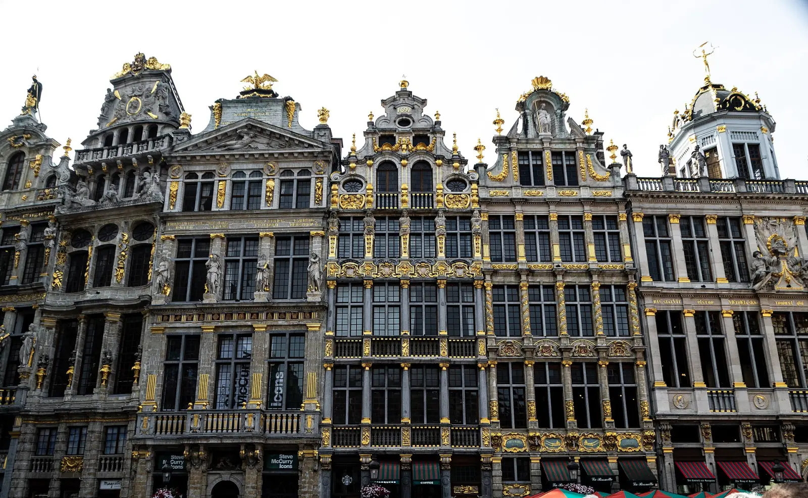 The guild house façades of the Grand Place, Brussels