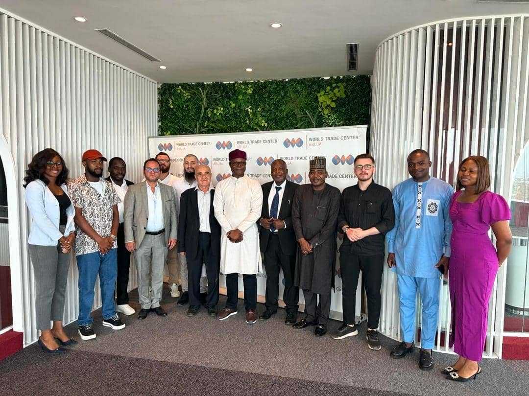 WTC Abuja hosting the MÜSİAD trade delegation in front of the World Trade Center Abuja backdrop