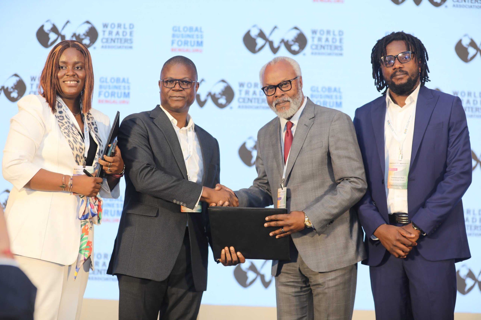 WTC Abuja signing a memorandum of understanding on stage at the World Trade Centers Association Global Business Forum